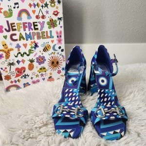NIB Jeffrey Campbell Pop Star‎ Sandal in Blue Size 7